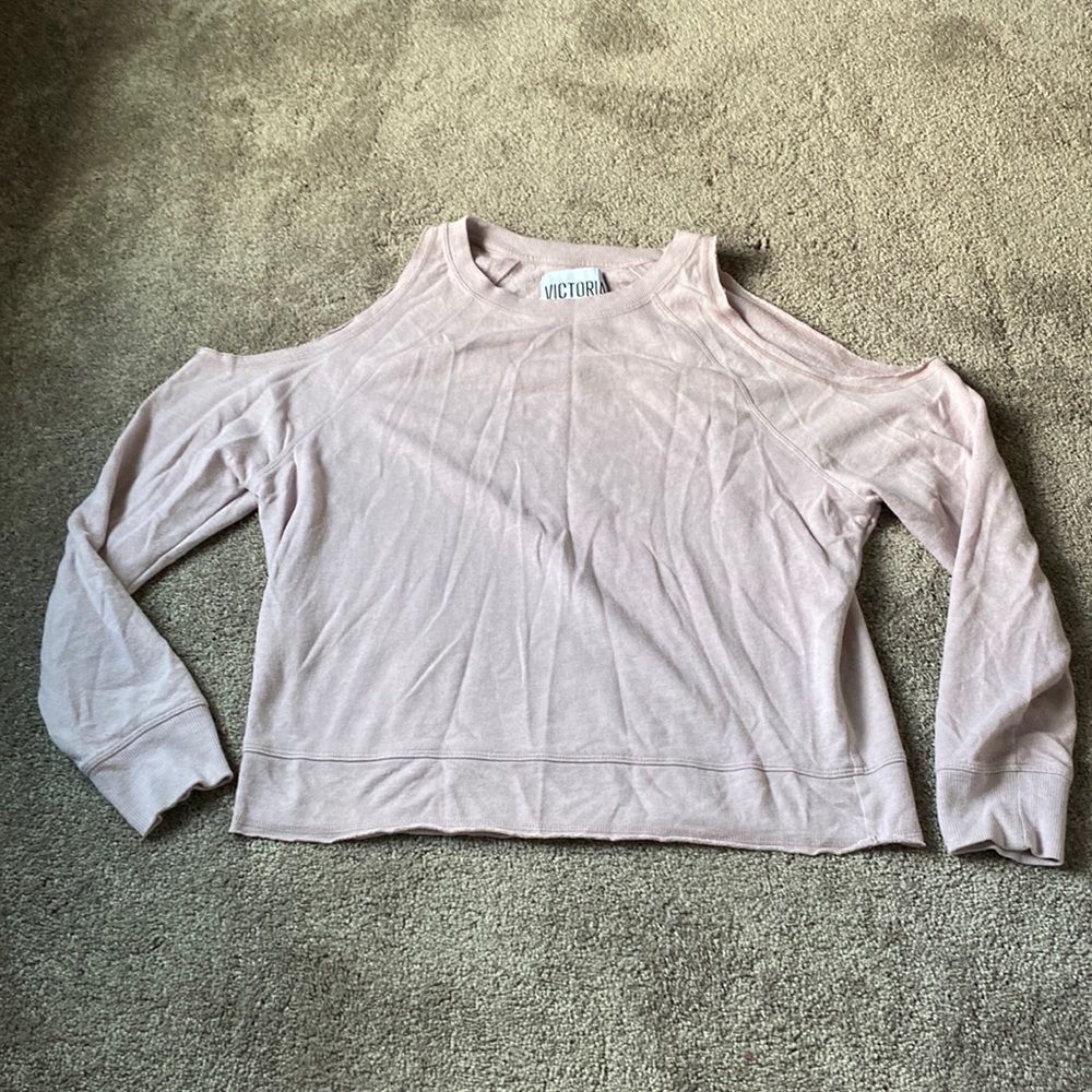 Victoria's Secret Sport Light Pink Open Shoulder Sweatshirt Size S